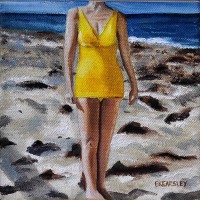 Bathing Beauty - Oil on Canvas - 8x8