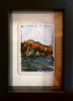 SOLD-Last Day - Oil on Playing Card Framed